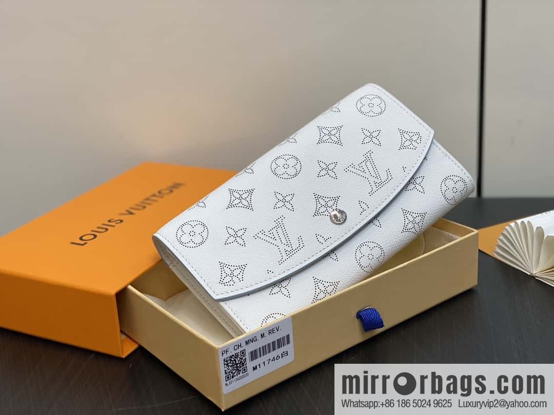 [Boutique‑grade] M11746 white hollow, full leather flip wallet series Iris wallet M60143 11746 white (hollow)