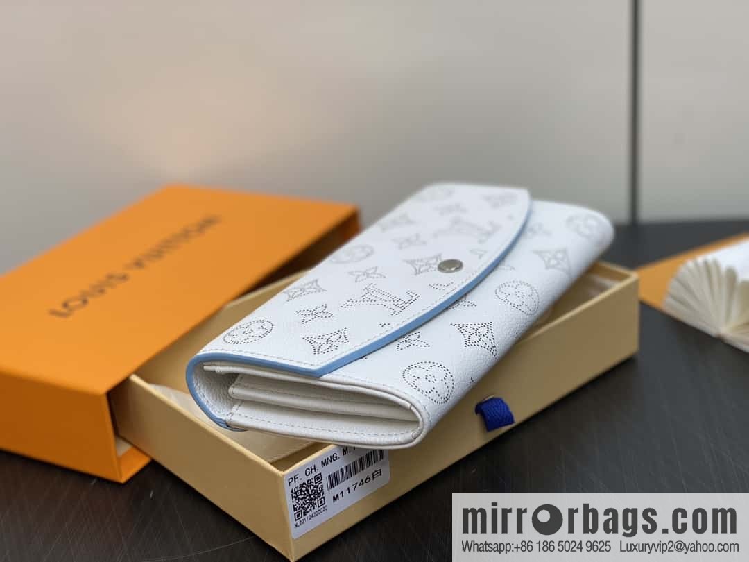 [Boutique‑grade] M11746 white hollow, full leather flip wallet series Iris wallet M60143 11746 white (hollow)