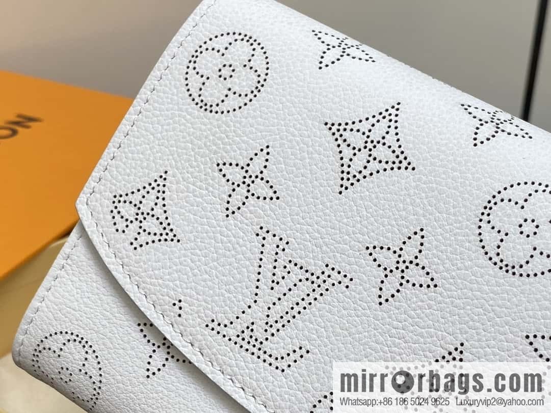 [Boutique‑grade] M11746 white hollow, full leather flip wallet series Iris wallet M60143 11746 white (hollow)