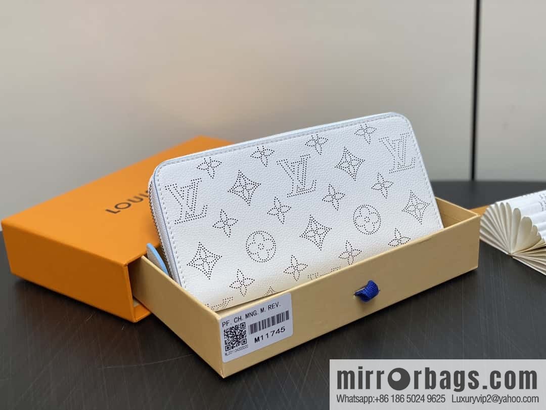 [Premium‑quality] M11745 white hollow, single zipper wallet series Zippy zipper wallet M60017 11745 white (hollow)