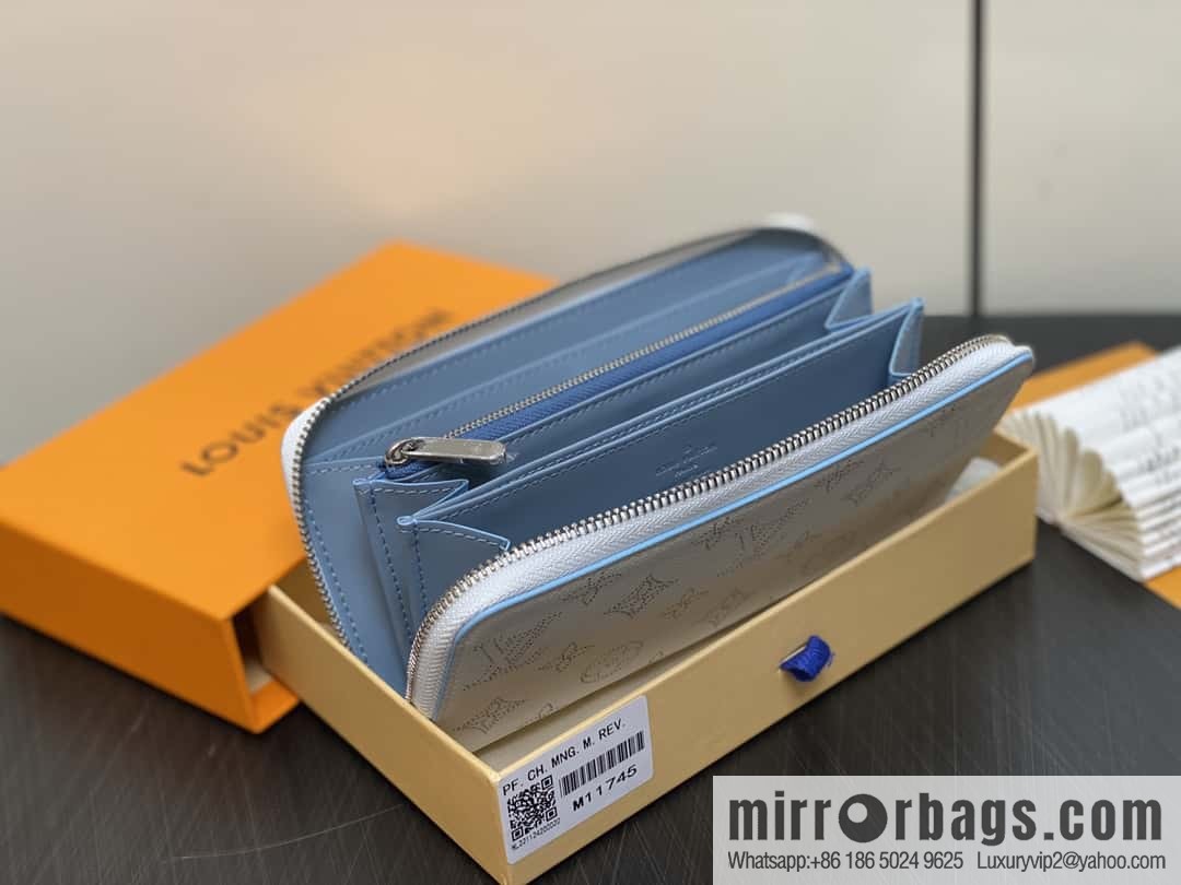 [Premium‑quality] M11745 white hollow, single zipper wallet series Zippy zipper wallet M60017 11745 white (hollow)