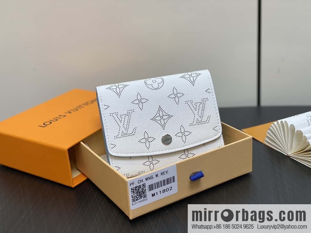 [Boutique‑grade] M11802 white hollow, full leather flip wallet series Iris Compact wallet M62542 11802 white (hollow)