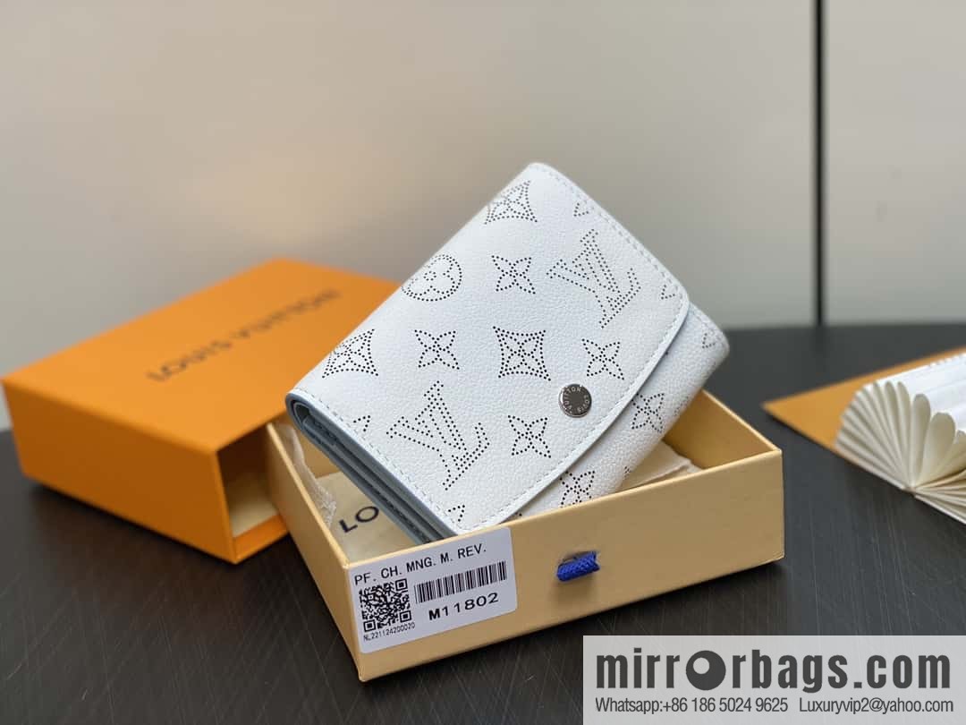 [Boutique‑grade] M11802 white hollow, full leather flip wallet series Iris Compact wallet M62542 11802 white (hollow)