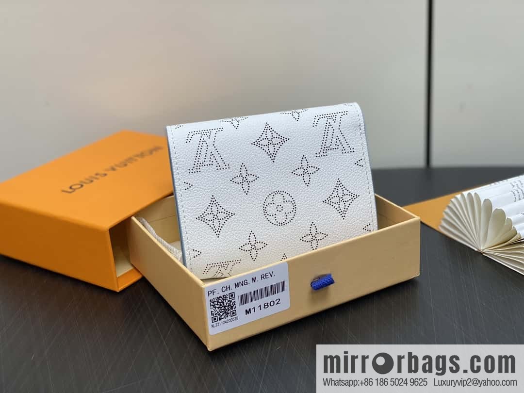 [Boutique‑grade] M11802 white hollow, full leather flip wallet series Iris Compact wallet M62542 11802 white (hollow)
