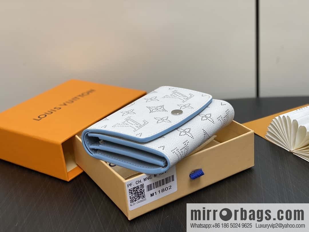 [Boutique‑grade] M11802 white hollow, full leather flip wallet series Iris Compact wallet M62542 11802 white (hollow)