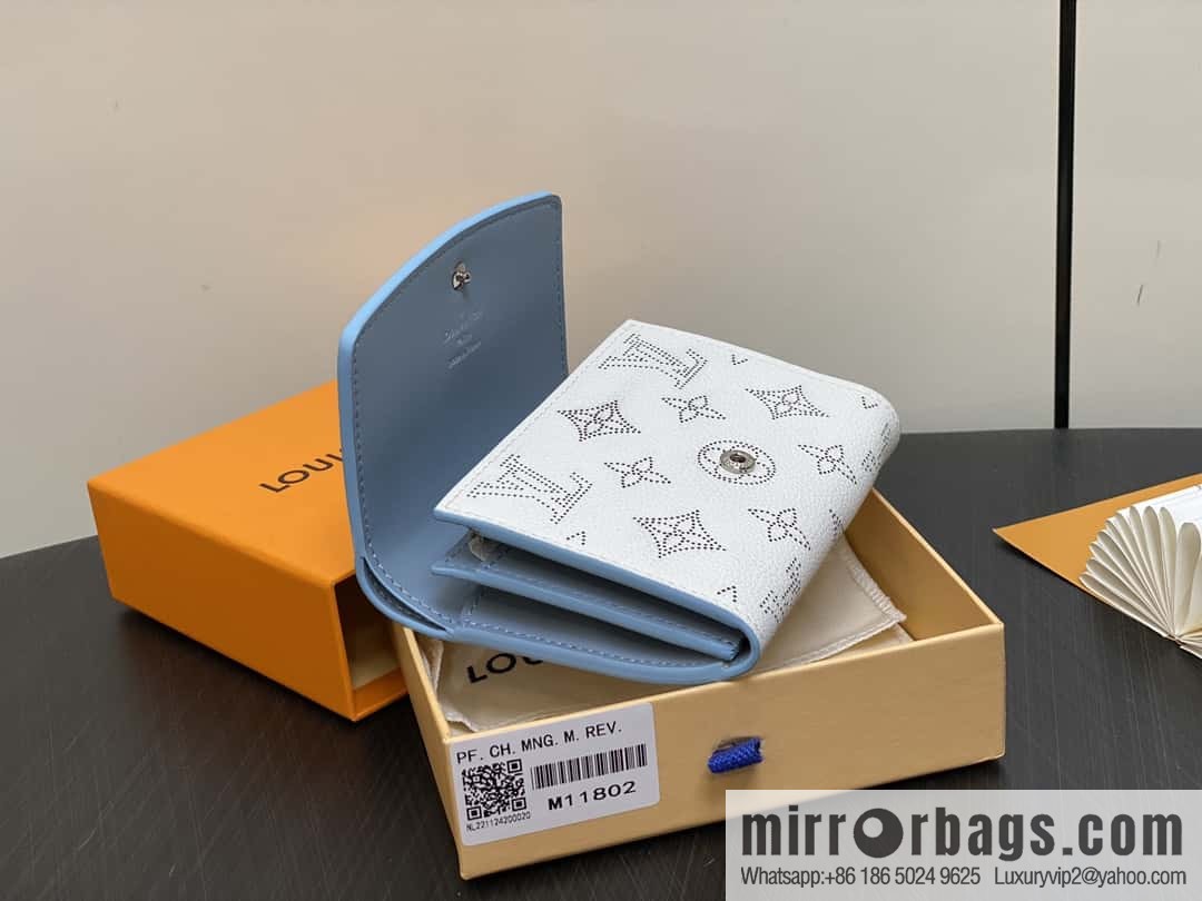 [Boutique‑grade] M11802 white hollow, full leather flip wallet series Iris Compact wallet M62542 11802 white (hollow)