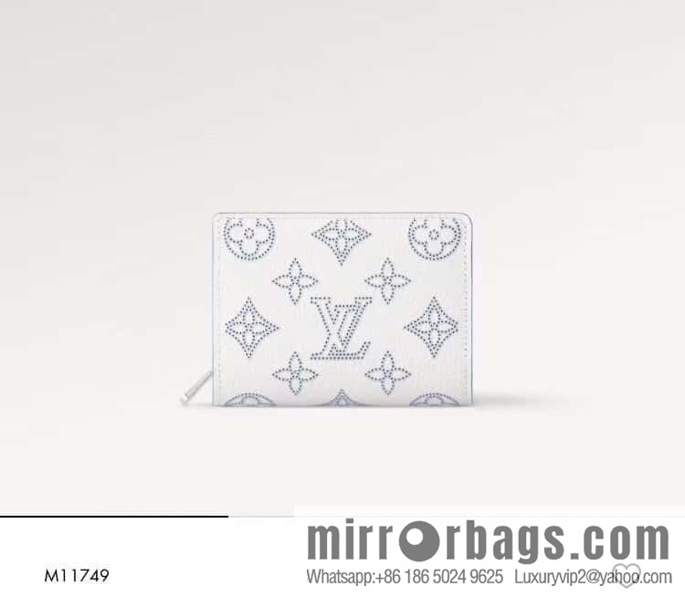[Boutique‑grade] M11749 white hollow, full leather two-fold wallet series Clea wallet M80817 11749 white (hollow)