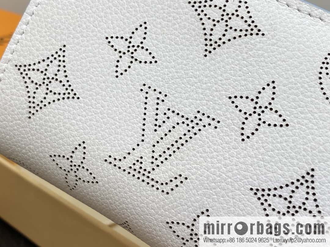 [Boutique‑grade] M11749 white hollow, full leather two-fold wallet series Clea wallet M80817 11749 white (hollow)