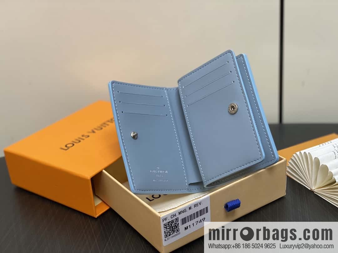 [Boutique‑grade] M11749 white hollow, full leather two-fold wallet series Clea wallet M80817 11749 white (hollow)
