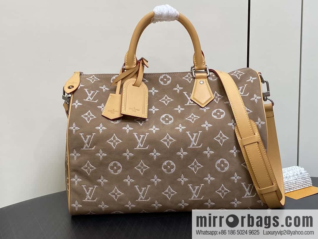 [Boutique‑grade] M24431 polished apricot, pillow bag speedy series P9 Bandoulière 40 Monogram Leather handbag