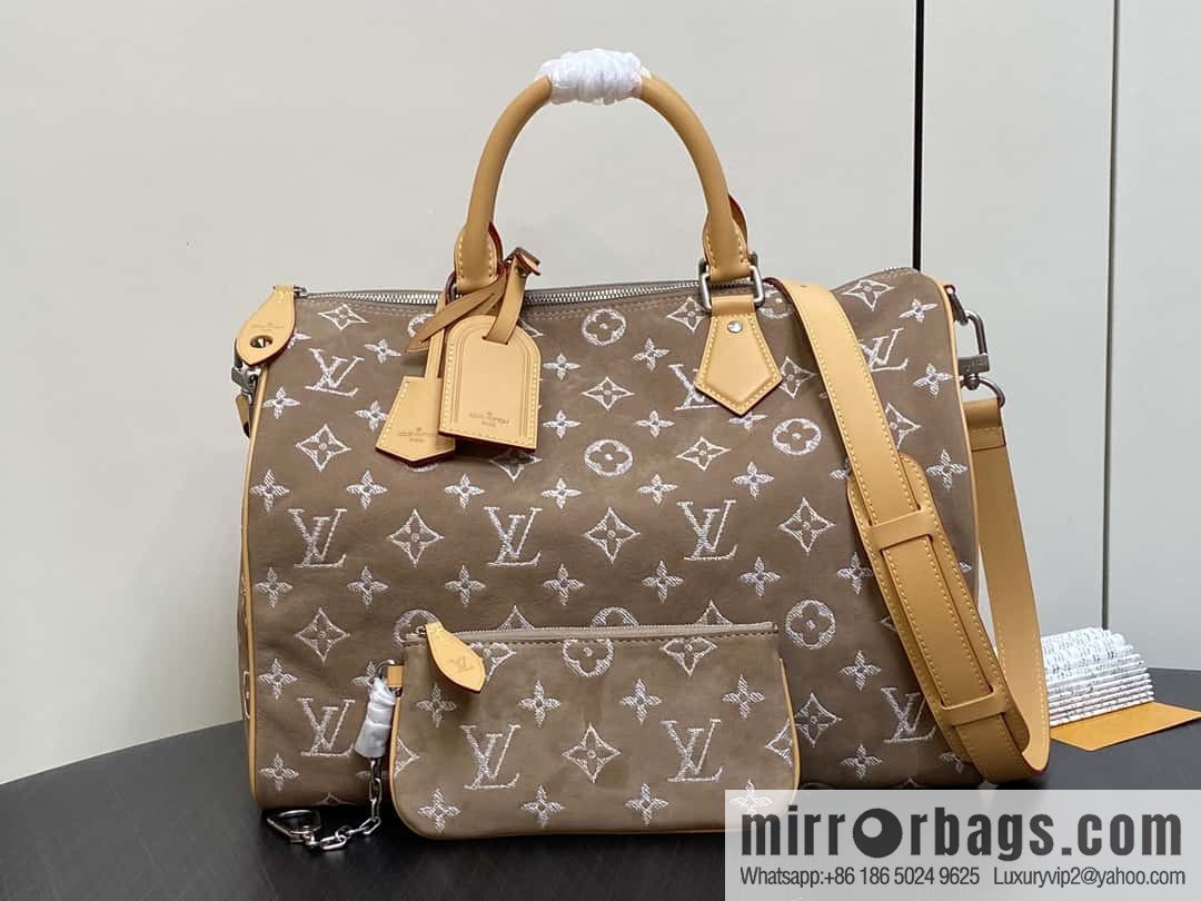 [Boutique‑grade] M24431 polished apricot, pillow bag speedy series P9 Bandoulière 40 Monogram Leather handbag