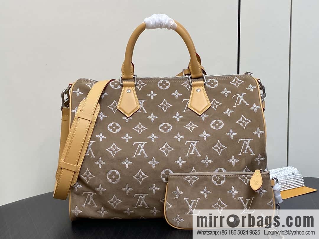 [Boutique‑grade] M24431 polished apricot, pillow bag speedy series P9 Bandoulière 40 Monogram Leather handbag