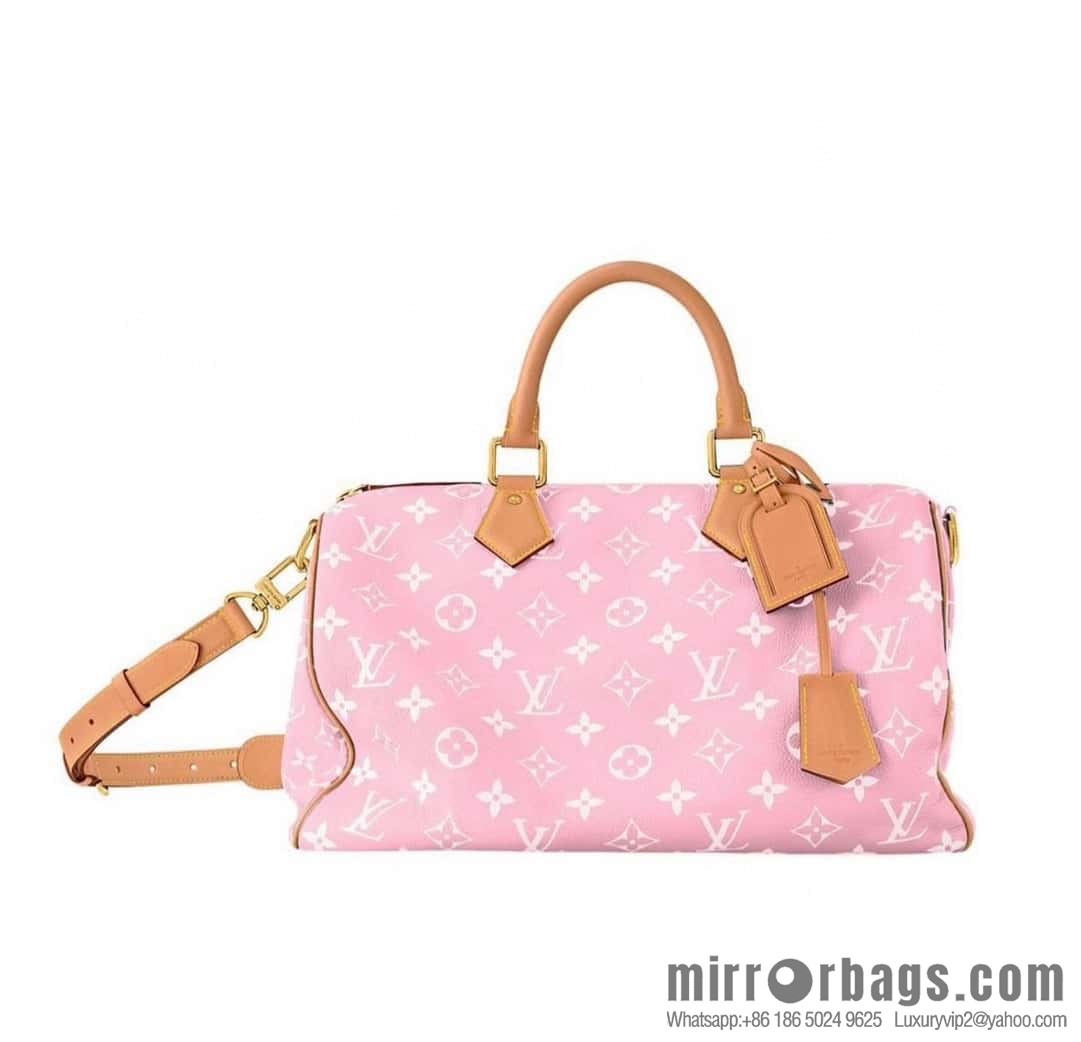 [Boutique‑grade] M21109 pink, all-leather pillow bag speedy series SPEEDY P9 BANDOULIZRE 30 handbag