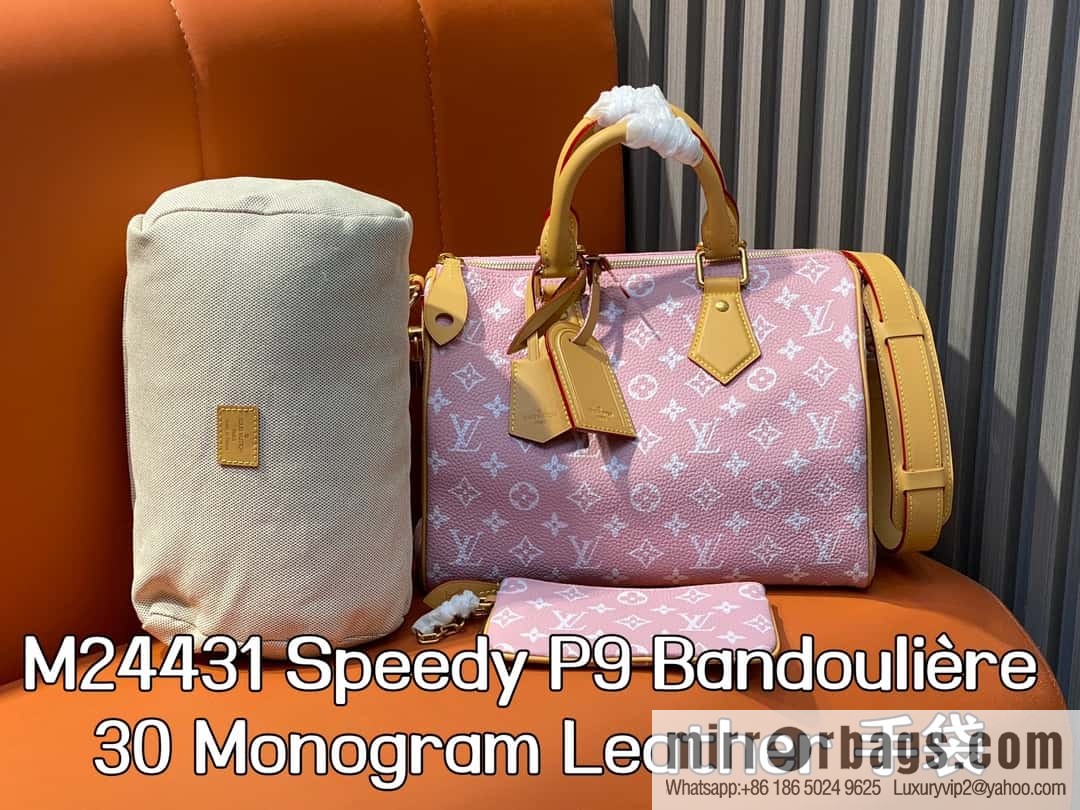 [Boutique‑grade] M21109 pink, all-leather pillow bag speedy series SPEEDY P9 BANDOULIZRE 30 handbag