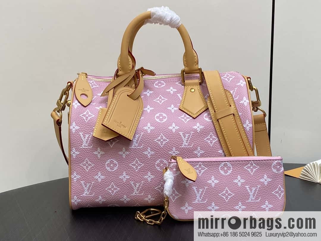 [Boutique‑grade] M21109 pink, all-leather pillow bag speedy series SPEEDY P9 BANDOULIZRE 30 handbag