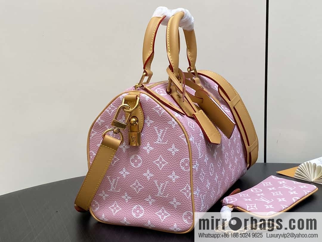 [Boutique‑grade] M21109 pink, all-leather pillow bag speedy series SPEEDY P9 BANDOULIZRE 30 handbag