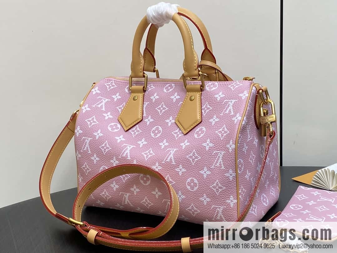 [Boutique‑grade] M21109 pink, all-leather pillow bag speedy series SPEEDY P9 BANDOULIZRE 30 handbag