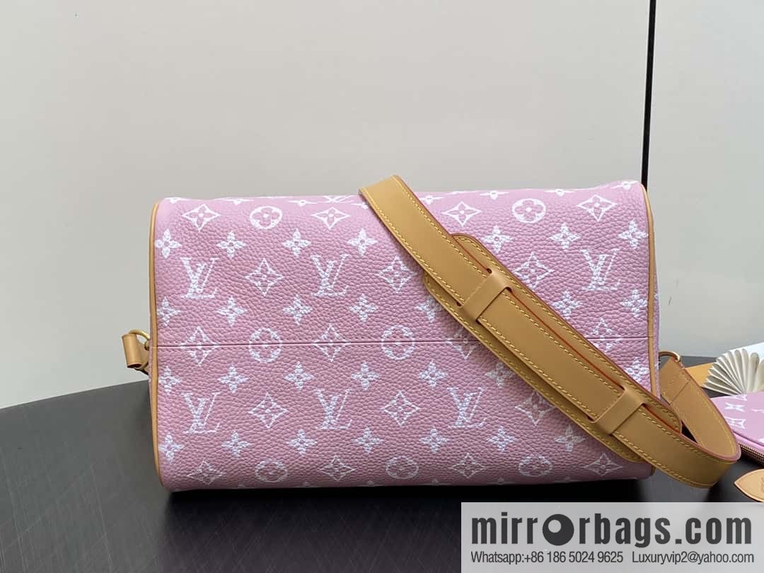 [Boutique‑grade] M21109 pink, all-leather pillow bag speedy series SPEEDY P9 BANDOULIZRE 30 handbag