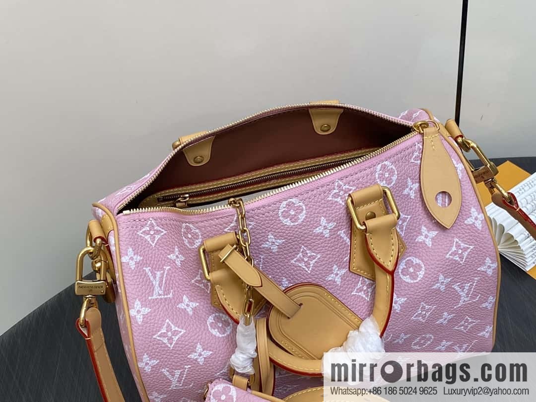 [Boutique‑grade] M21109 pink, all-leather pillow bag speedy series SPEEDY P9 BANDOULIZRE 30 handbag