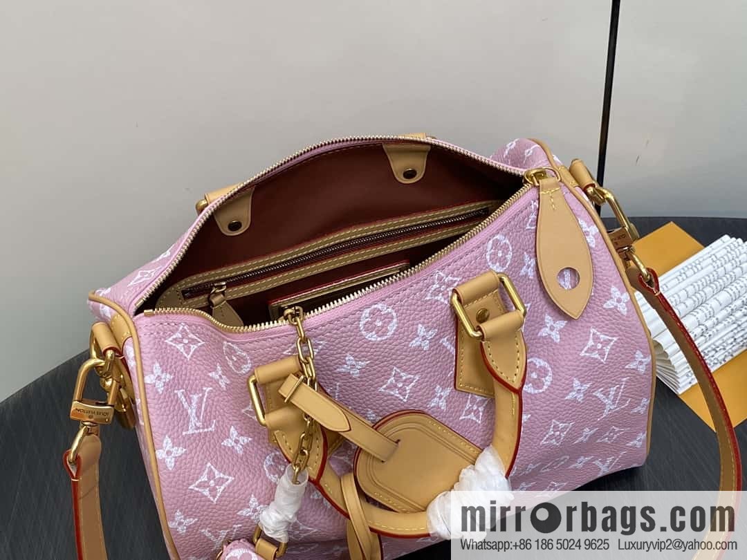 [Boutique‑grade] M21109 pink, all-leather pillow bag speedy series SPEEDY P9 BANDOULIZRE 30 handbag