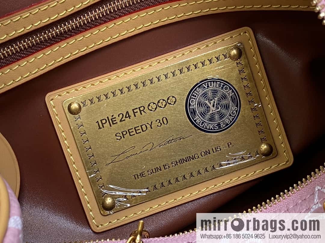 [Boutique‑grade] M21109 pink, all-leather pillow bag speedy series SPEEDY P9 BANDOULIZRE 30 handbag