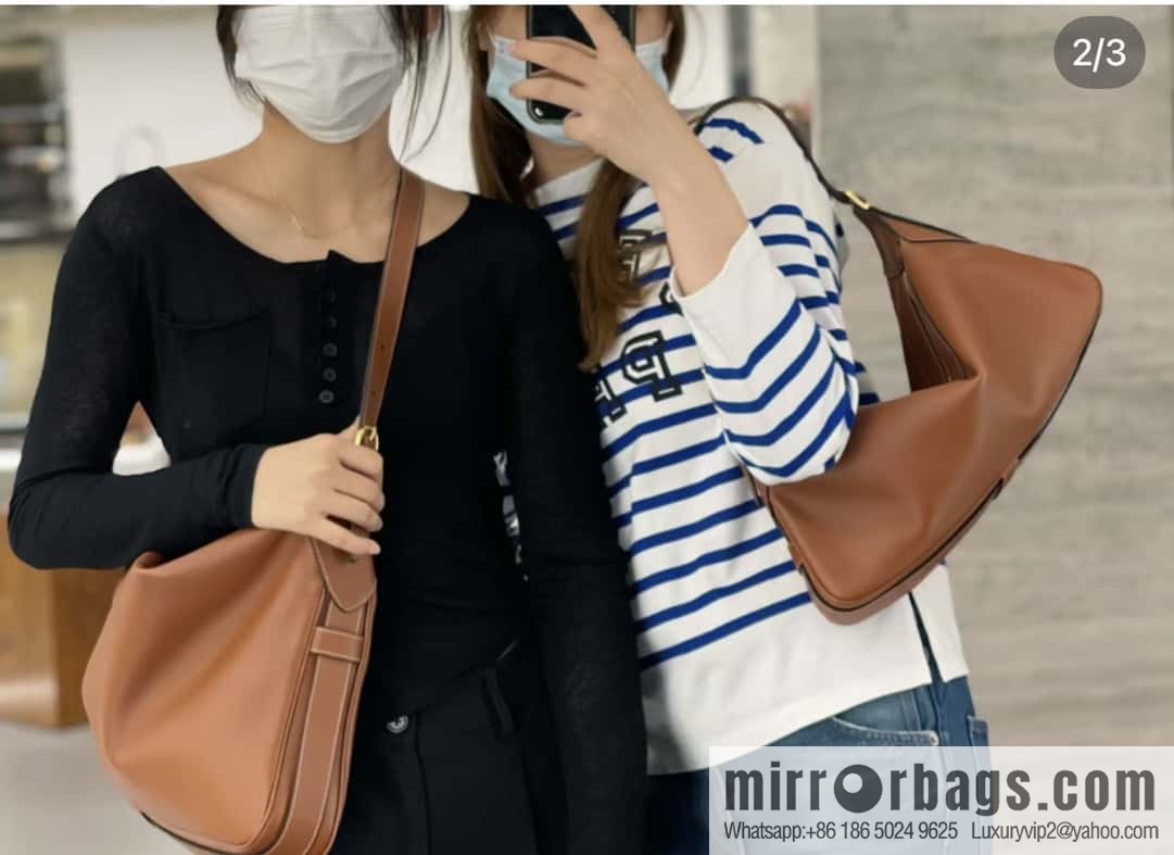 CELINE ROMY Large Soft Cow Leather Handbag 110793 Brown