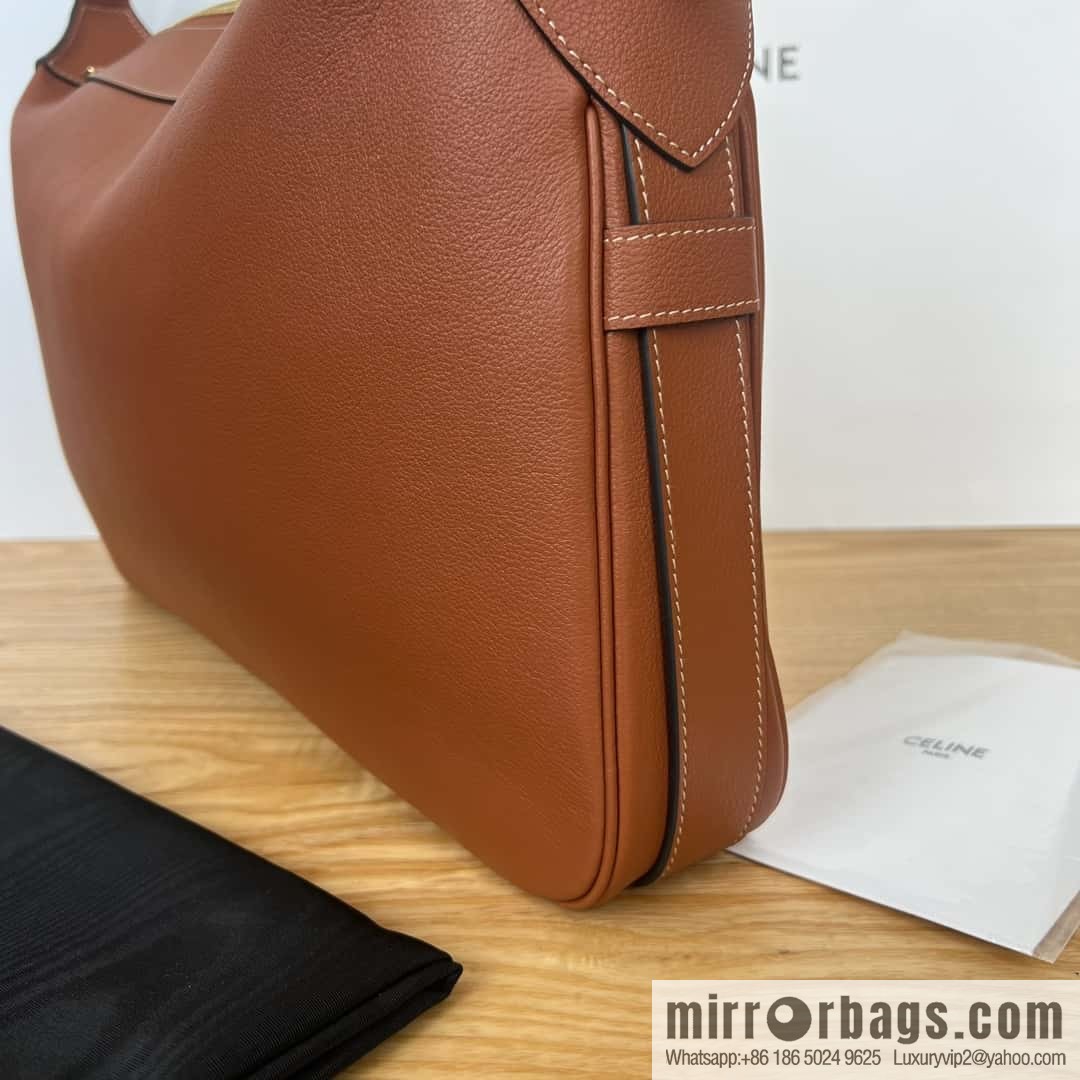 CELINE ROMY Large Soft Cow Leather Handbag 110793 Brown