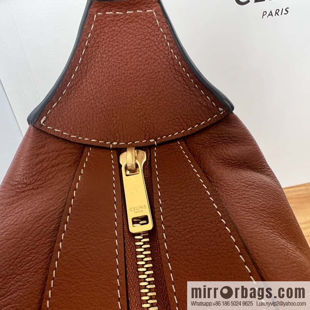 CELINE ROMY Large Soft Cow Leather Handbag 110793 Brown
