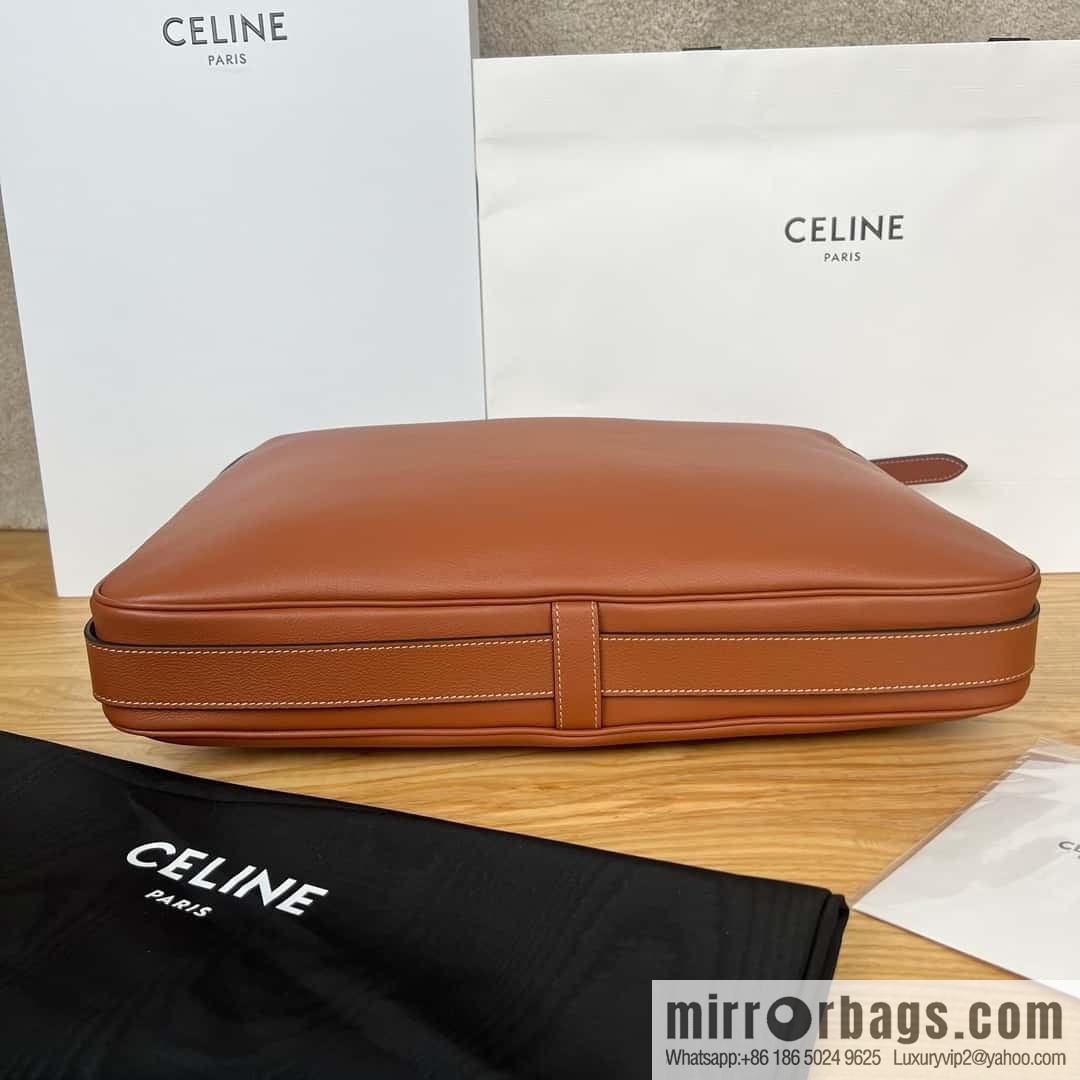 CELINE ROMY Large Soft Cow Leather Handbag 110793 Brown