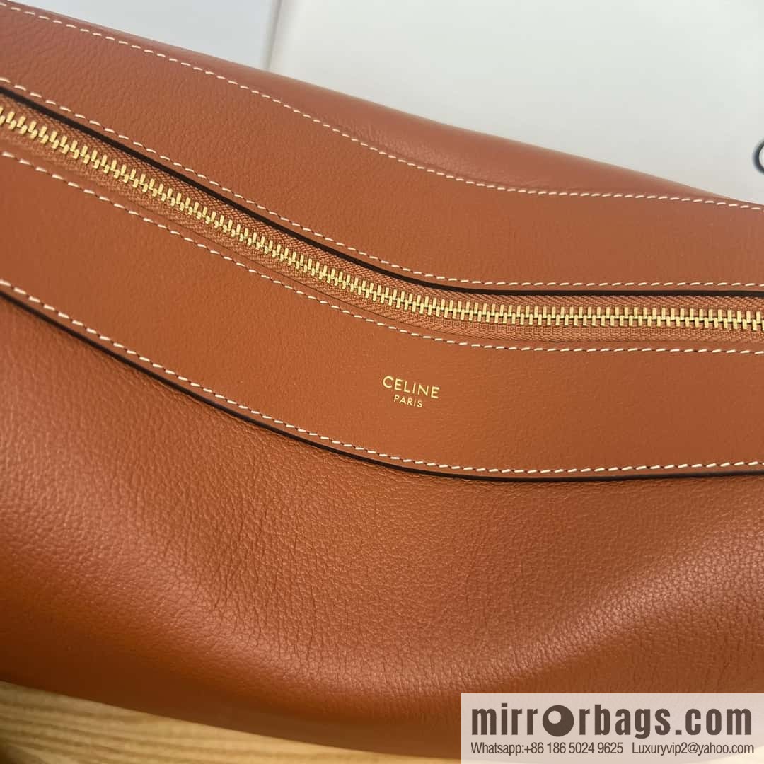 CELINE ROMY Large Soft Cow Leather Handbag 110793 Brown