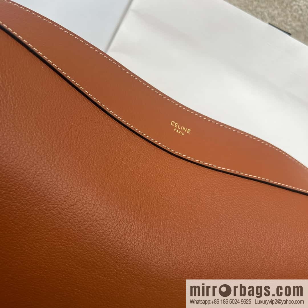 CELINE ROMY Large Soft Cow Leather Handbag 110793 Brown
