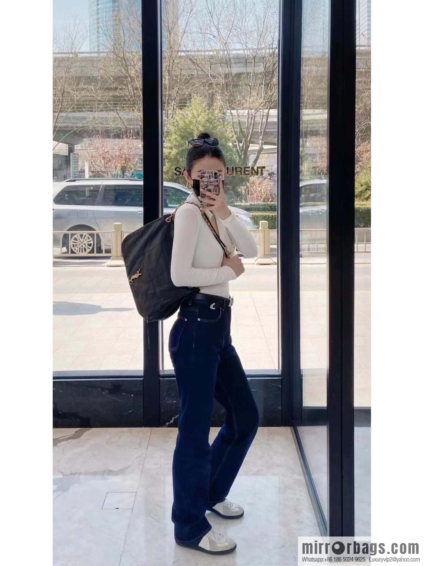 YSL 𝗝𝗔𝗠𝗜𝗘_ large sheepskin handbag 742431