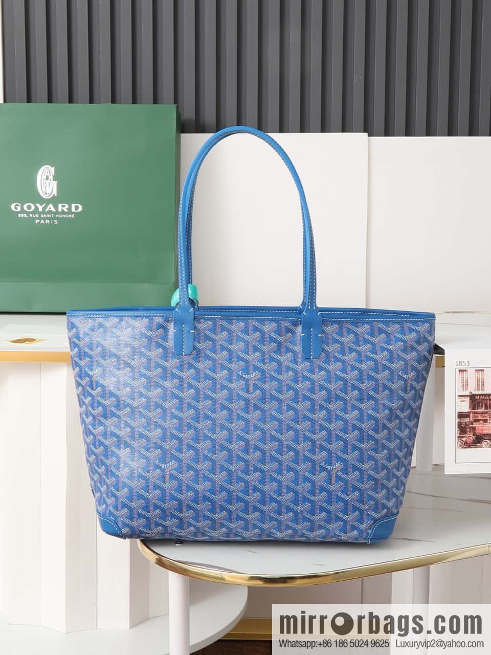 [Premium quality, all copper hardware] 🔎 020320 blue, goyard goya artois small bag (zipper tote bag)