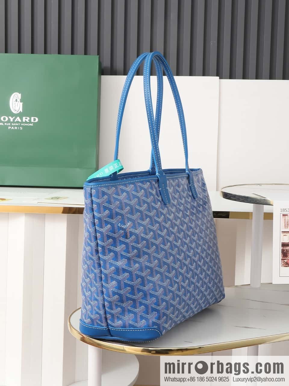[Premium quality, all copper hardware] 🔎 020320 blue, goyard goya artois small bag (zipper tote bag)