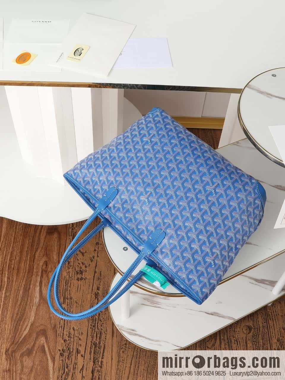 [Premium quality, all copper hardware] 🔎 020320 blue, goyard goya artois small bag (zipper tote bag)
