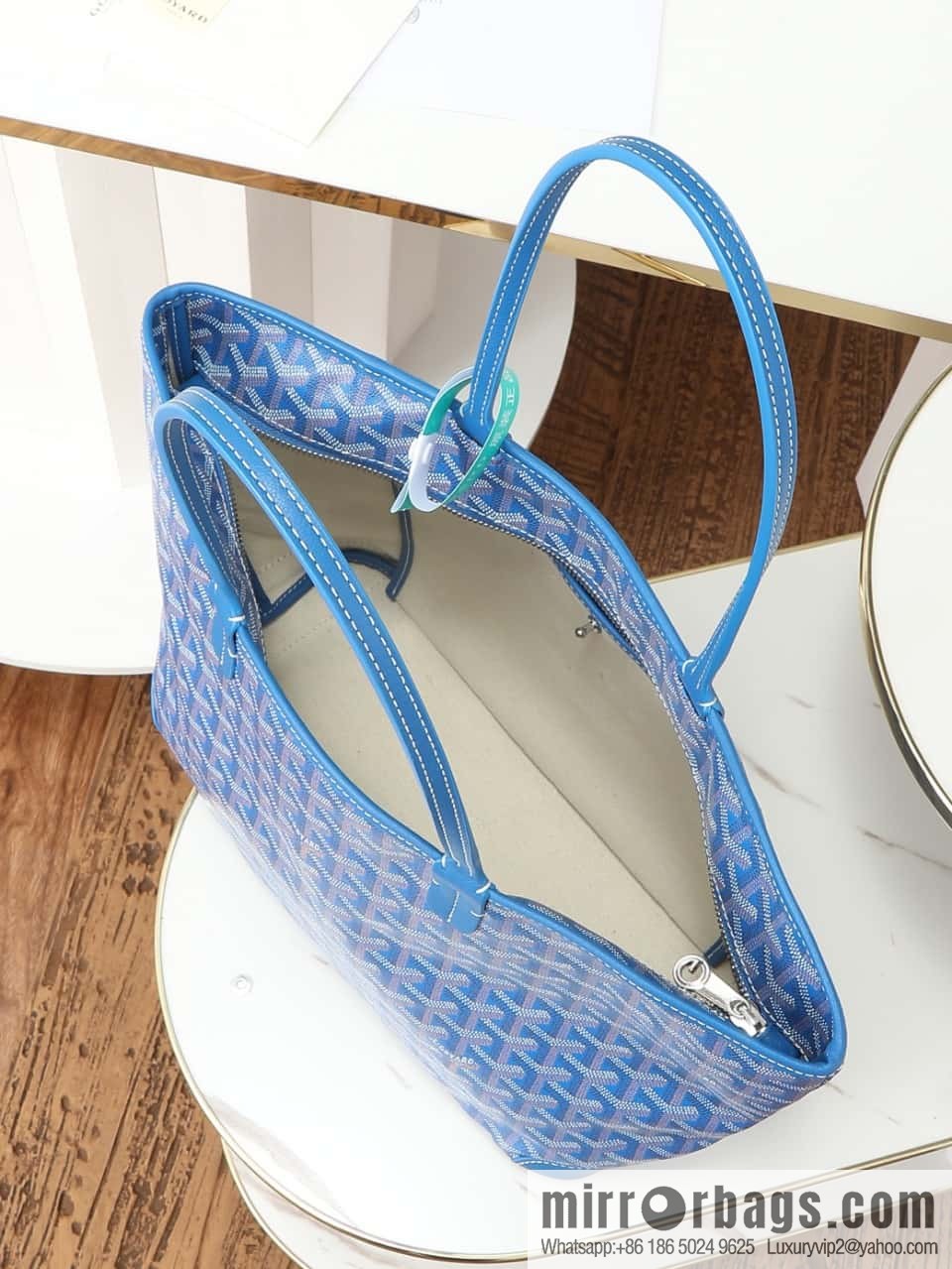 [Premium quality, all copper hardware] 🔎 020320 blue, goyard goya artois small bag (zipper tote bag)