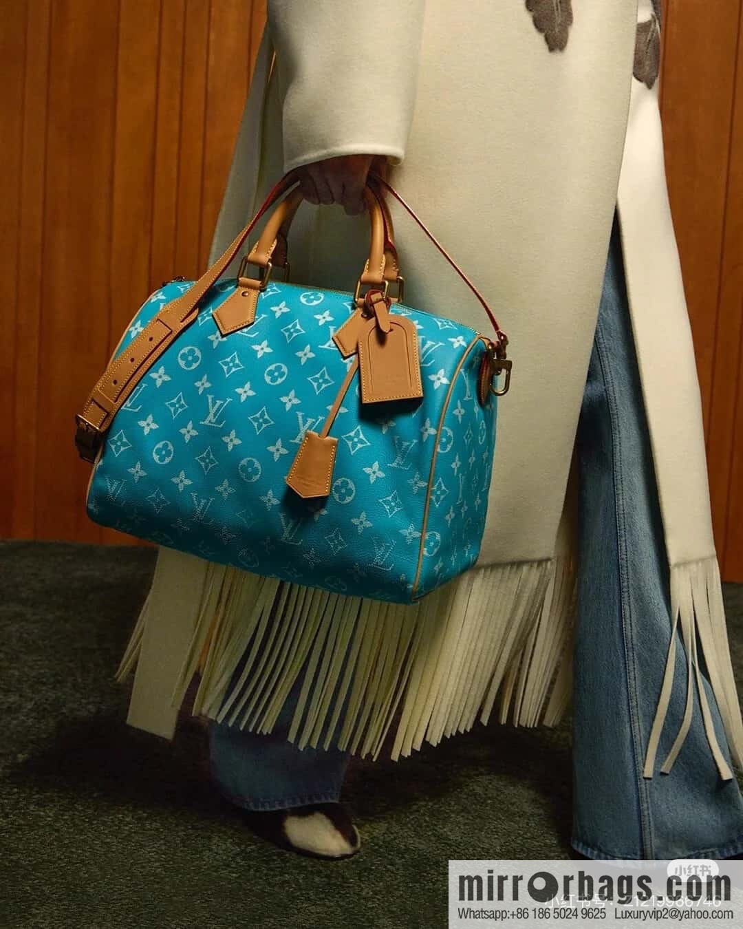 [Boutique‑grade] M21110 lake water blue, full leather pillow bag speedy series SPEEDY P9 BANDOULIZRE 30 handbag