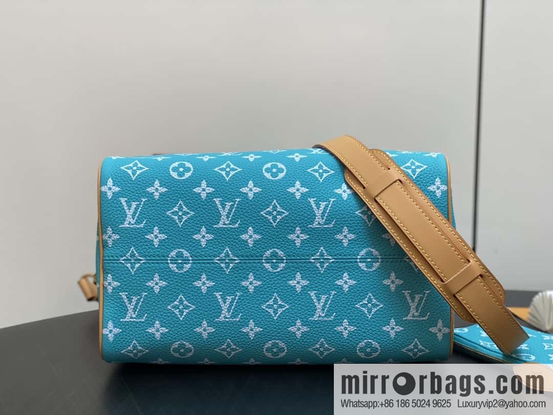 [Boutique‑grade] M21110 lake water blue, full leather pillow bag speedy series SPEEDY P9 BANDOULIZRE 30 handbag