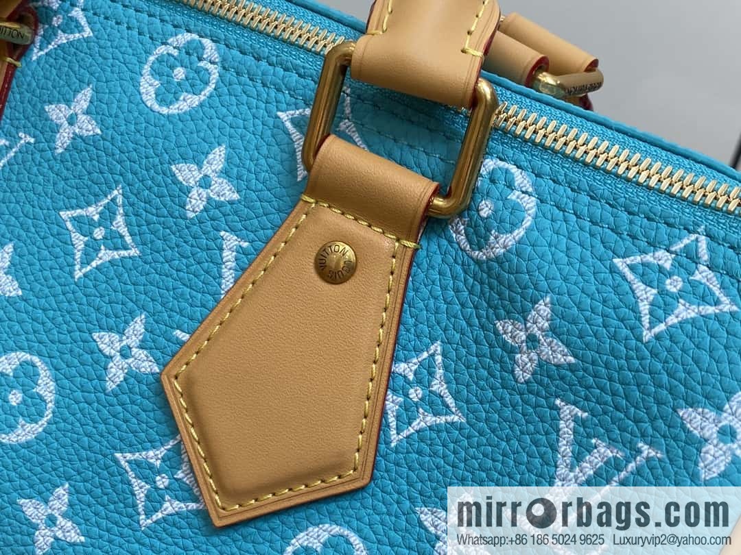 [Boutique‑grade] M21110 lake water blue, full leather pillow bag speedy series SPEEDY P9 BANDOULIZRE 30 handbag