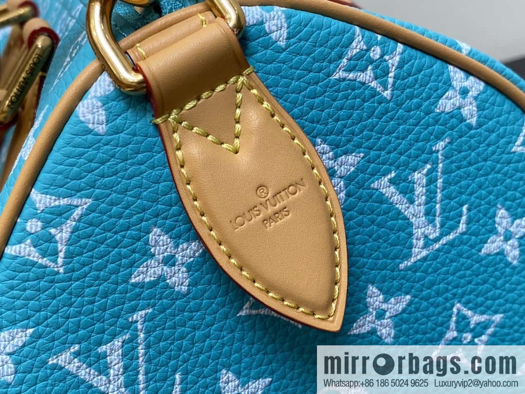 [Boutique‑grade] M21110 lake water blue, full leather pillow bag speedy series SPEEDY P9 BANDOULIZRE 30 handbag