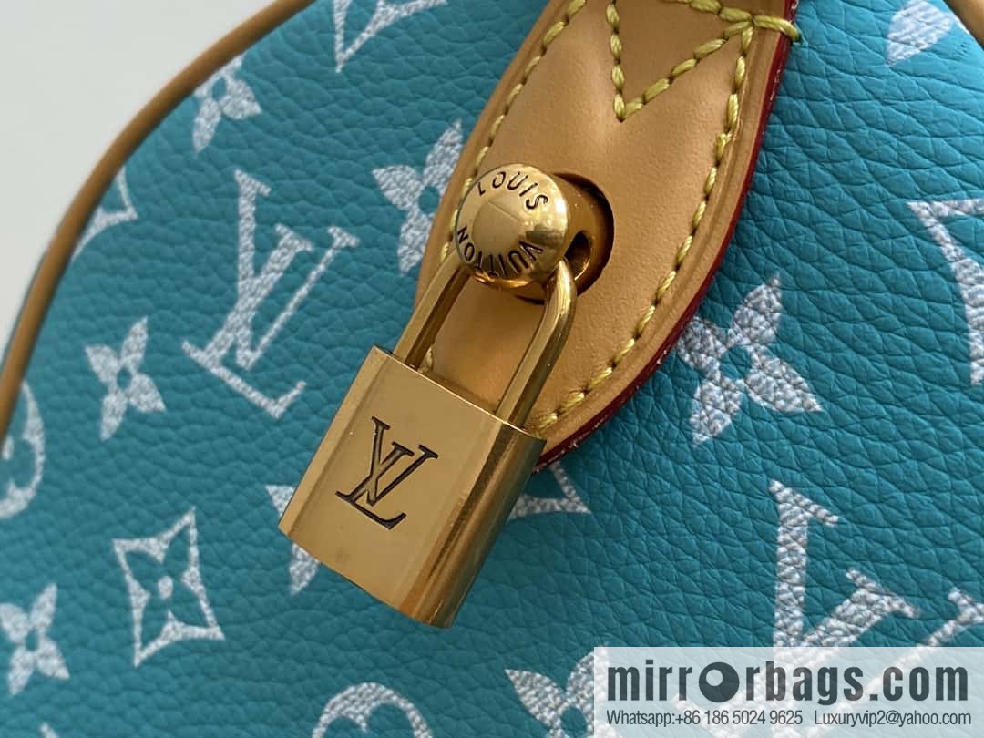 [Boutique‑grade] M21110 lake water blue, full leather pillow bag speedy series SPEEDY P9 BANDOULIZRE 30 handbag