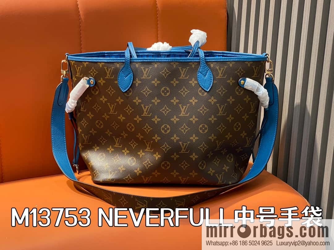 [Boutique‑grade] M13753 presbyopia blue, double-sided available, variable code chip version, shopping bag series NEVERFULL medium handbag