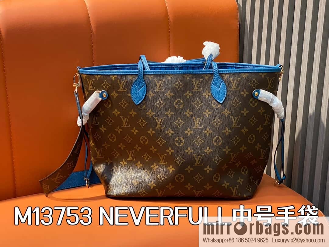 [Boutique‑grade] M13753 presbyopia blue, double-sided available, variable code chip version, shopping bag series NEVERFULL medium handbag