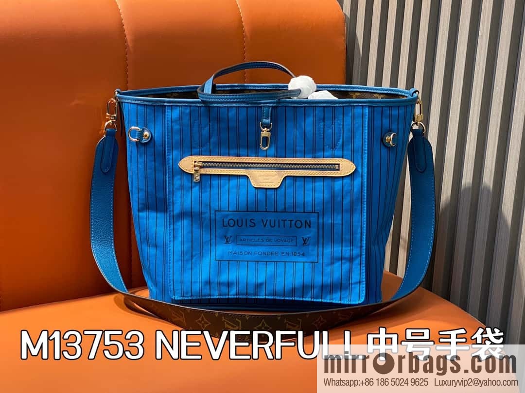 [Boutique‑grade] M13753 presbyopia blue, double-sided available, variable code chip version, shopping bag series NEVERFULL medium handbag