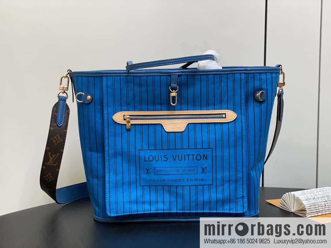 [Boutique‑grade] M13753 presbyopia blue, double-sided available, variable code chip version, shopping bag series NEVERFULL medium handbag