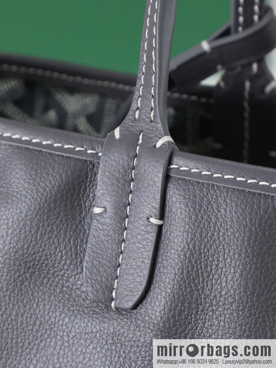 [Premium quality, original materials, leather] Goyard goya anjou small bag 020166m gray tote bag