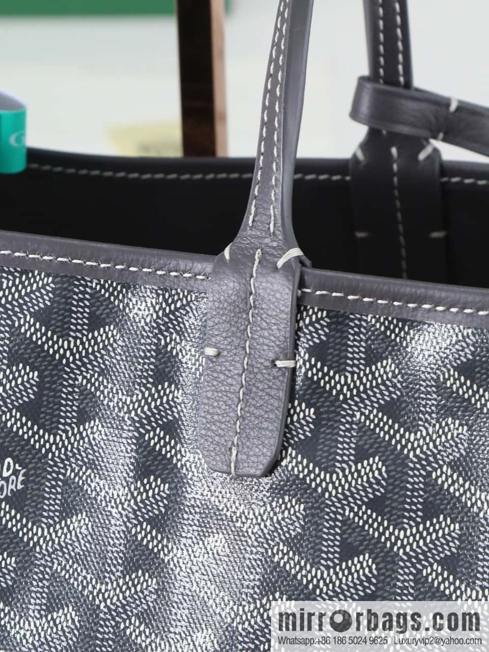 [Premium quality, original materials, leather] Goyard goya anjou small bag 020166m gray tote bag
