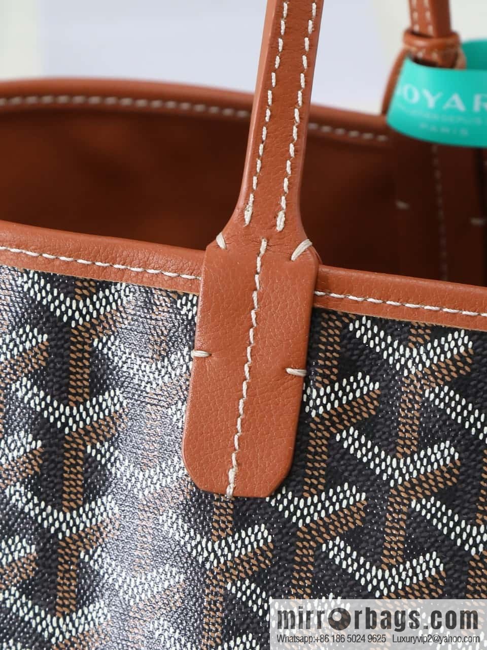 [Premium quality, original materials, leather] Goyard goya anjou small bag 020166m brown tote bag