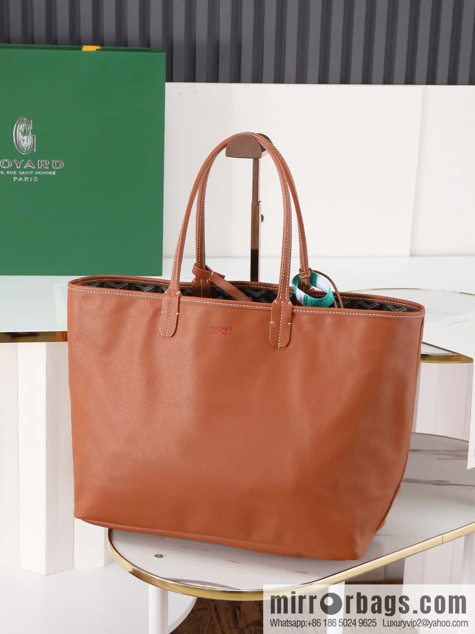 [Premium quality, original materials, leather] Goyard goya anjou small bag 020166m brown tote bag