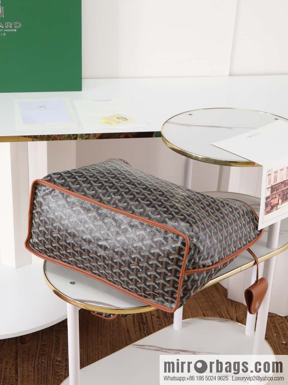 [Premium quality, original materials, leather] Goyard goya anjou small bag 020166m brown tote bag